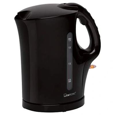 Abbildung von Clatronic® Wasserkocher Kettle 1,7 L mit automatischer &amp; manueller Abschaltung herausnehmbarer Kalkfilter max. 2200Watt WK 3819 schwarz