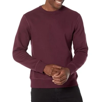 Abbildung von Amazon Essentials Herren Fleece Sweatshirt mit Rundhalsausschnitt (erhältlich in Big &amp; Tall), Burgunderrot, M