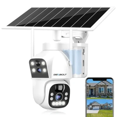 Abbildung von GENBOLT Solar Überwachungskamera Aussen WLAN Kabellose, IP Kamera Überwachung Akku 8W 15600mAh WiFi Außen, CCTV Camera Outdoor Sicherheitskamera, PIR Detektion