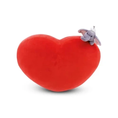 Abbildung von NICI Kissen Love Elefant herzförmig 42x27cm mit Kuscheltier 12cm rot Flauschiges Kuscheltierkissen für Jungen, Mädchen, Babys und Kuscheltierliebhaber; ideal Zuhause oder Kindergarten