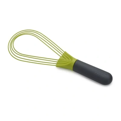 Abbildung von Joseph Twist Schneebesen 2 in 1 Flach und Ballonschneebesen, Geeignet für antihaftbeschichtetes Kochgeschirr, Silikon, Grau / Grün, 280