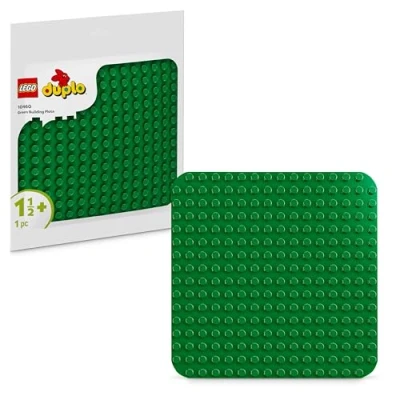 Abbildung von LEGO DUPLO Bauplatte in Grün, Bauspielzeug für Kleinkinder ab 18 Monaten, zum Ausstellen von Modellen, lässt Vorschulkinder kreativ Bauen und fantasievoll Spielen, Lernspielzeug 10460