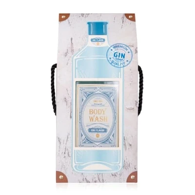 Abbildung von Accenrta Duschgel Gin FLAVOR in Flasche inkl. Geschenkbox Optik, 400ml, Duft: nachfüllbar, Blau