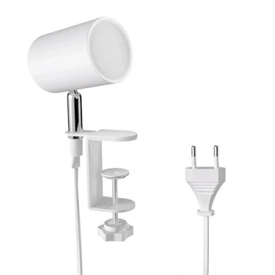 Abbildung von ledscom.de Klemmleuchte WAIKA, Schalter, weiß matt, inkl. LED GU10 Lampe, 450lm warmweiß
