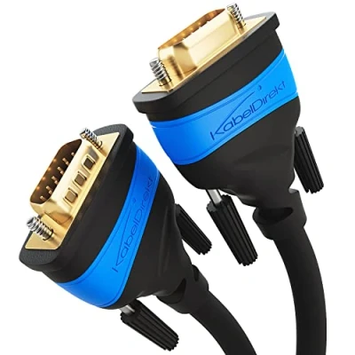 Abbildung von KabelDirekt 2 m VGA Monitor Kabel für maximale Bildqualität durch hochreine Kupferleitungen (Full HD, auf VGA, verbindet PC mit Bildschirm/Beamer/Projektor, D Sub 15, schwarz)