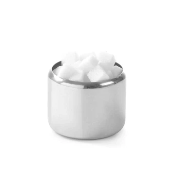 Abbildung von HENDI Zuckerdose Edelstahl 300 ml Ø 8,5 x 6,5 cm rund offen ohne Deckel, Zuckerpott