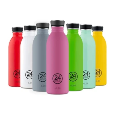 Abbildung von 24 Bottles Trinkflasche aus Edelstahl 500ml Leichteste Nicht isolierte Edelstahlflasche für Arbeit, Schule und Universität (Mauve)