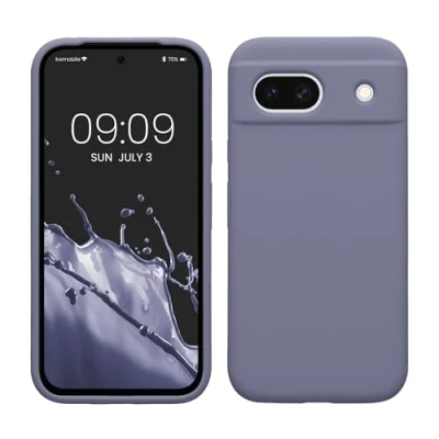 Abbildung von kwmobile Handyhülle für Google Pixel 8a Hülle, Case Hülle Silikon kabelloses Laden Lavendelgrau