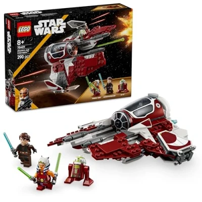 Abbildung von LEGO Star Wars 75401 Ahsokas Jedi Interceptor, Sternenjäger für Fans von The Clone Wars, Ahsoka Tano &amp; Anakin Skywalker Minifiguren, mit Lichtschwertern und R7 A7, Jungen Mädchen ab 8 Jahren