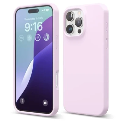 Abbildung von elago Premium Liquid Silikon Hülle Kompatibel mit iPhone 16 Pro Max Hülle, Ganzkörper Handyhülle, Stoßfest, Schlanke Kratzfester weicher Mikrofaser Innenfutter, 6.9 Zoll (Licht Lila)
