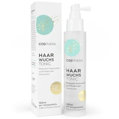 Abbildung von Cosphera Haar Tonikum Spray 100ml mit Rosmarinöl Rosmarin Öl natürlich Haarwachstum beschleunigen Haarwuchsmittel Frauen &amp; Männer Haarserum bei Haarausfall