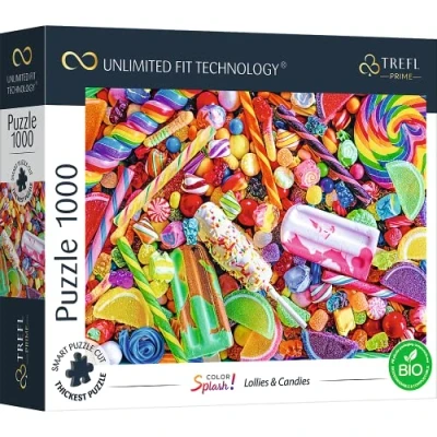 Abbildung von Trefl 10701 1000 Elemente, die dickste Pappe, Bio, Lutscher, Bonbons, Eiscreme, Regenbogenpuzzle, Unterhaltung für Erwachsene und Kinder ab 12 Jahren, Puzzle Color Splash: Lollies &amp; Candies