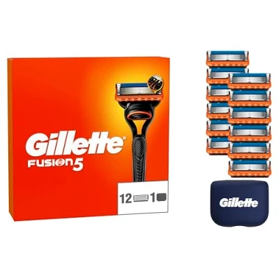 Abbildung von Gillette Fusion5 12 Ersatzklingen, mit größerem Gleitstreifen für ein sanftes Gleiten und 5 Klingen eine unglaublich gründliche komfortable Rasur