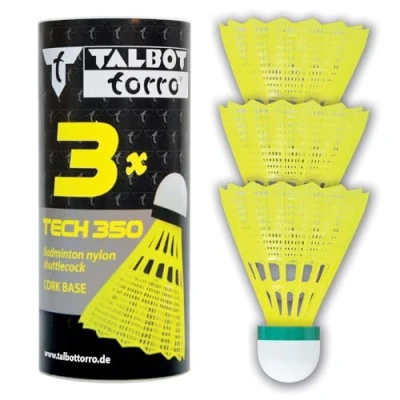 Abbildung von Talbot Torro Badminton und Federball TECH 350 Badmintonball, 3er Dose, Korb: Gelb, Geschwindigkeit Grün Langsam, One Size