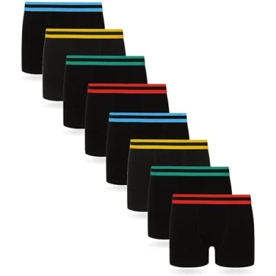 Abbildung von FM London Jungen Hipster Boxershorts (8er Pack) Boxer Shorts, Schwarz, S 5 6 EU