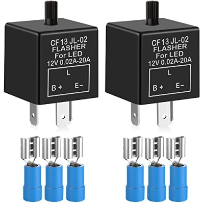 Abbildung von Gebildet 2Stücke 3 Polig Blinkrelais CF 13KT, Blinker Relais für LED Elektronische, Einstellbare Blinkerrelais 12V 0.1W 150W Fahrzeug Auto Motorräder, mit 6 Terminals