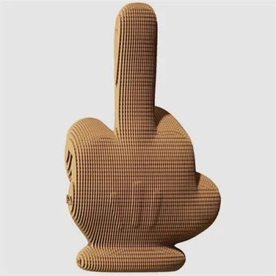 Abbildung von CARTONIC 3D Puzzle Set Middle Finger aus Karton der verwandelt sich in eine Figur Relief für alle Altersgruppen 84 Teile Cardboard