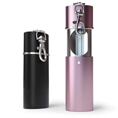 Abbildung von Taschenaschenbecher geruchsdicht für Zigaretten Taschenascher Reise Aschenbecher Unterwegs to Go (2 Stk Rosé Gold/Schwarz matt)
