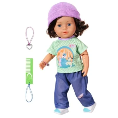 Abbildung von BABY born Sister Play &amp; Style Brunette 43 cm, Puppe mit Haaren und 8 Funktionen für Kinder ab 4 Jahren, funktioniert ohne Batterie, 835371 Zapf Creation