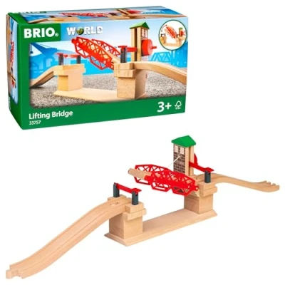 Abbildung von BRIO World 33757 Hebebrücke Eisenbahnzubehör Holzeisenbahn Kleinkinderspielzeug empfohlen für Kinder ab 3 Jahren, tolles