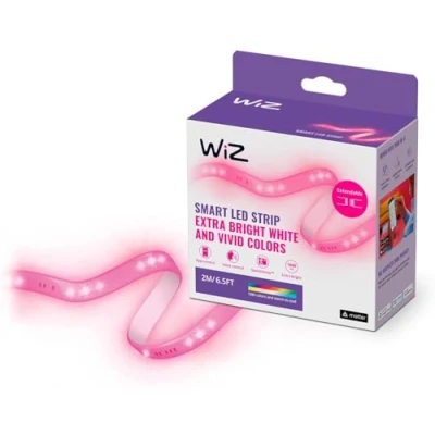 Abbildung von WiZ Tunable White and Color Lightstrip 2m Starter Set (1.600 lm), LED Streifen mit 16 Mio. Farben oder warm bis kaltweißem dimmbarem Licht, smarte Lichtsteuerung über WLAN per Stimme/App
