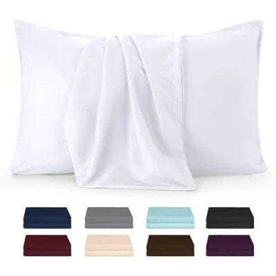 Abbildung von Utopia Bedding Kissenbezug 40x80 2er Set Kopfkissenbezug 40 x 80 aus 100% gebürsteter Mikrofaser mit Umschlagverschluss Falten, verblassen und schmutzabweisende Kissenbezüge Weiß
