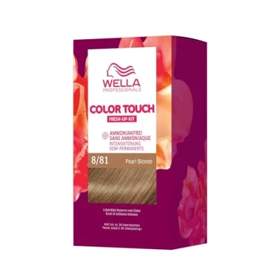 Abbildung von Wella Professionals Color Touch demi permanente Haarfarbe ohne Ammoniak Haarfärbemittel mit bis zu 50 % Grauhaar Abdeckung Ansatz Kit inkl. Haarmaske 8/81 Pearl Blonde (130 ml)