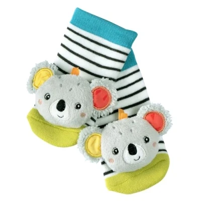 Abbildung von Fehn Rasselsocken Baby Koala Babysocken mit Rassel Funktion Socken zur Förderung der Motorik Babykleidung ideal als Erstlingssöckchen Lernspielzeug für Kinder von 0 12 Monaten