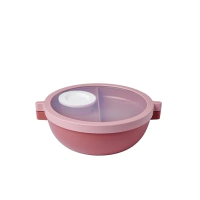 Abbildung von Mepal Bento Lunchbowl Vita Brotdose mit Fächern Extra Fach Deckel, Dressing Deckel &amp; Tablett Bentobox Salatbox to go Vivid mauve