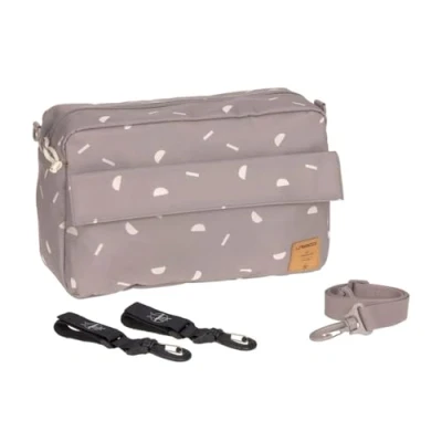 Abbildung von LÄSSIG Baby Kinderwagenorganizer Umhängetasche Kinderwagentasche inkl. Kinderwagenbefestigung/Casual Buggy Organizer Bag Blocks taupe