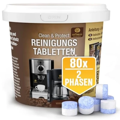 Abbildung von 80 x 2 Phasen Reinigungstabletten für Jura Kaffeevollautomaten Coffeeano Reinigungstabs Reiniger Kaffeemaschinen