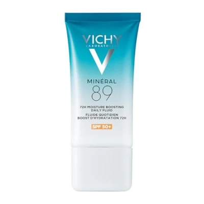 Abbildung von Vichy Minéral 89, 72h Feuchtigkeits Boost und UV Fluid Mit LSF 50+, Sonnenschutz Hyaluron Creme, Vitamin B3 Squalan, Für intensive Feuchtigkeit strahlende Haut, 50 ml