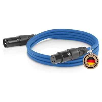 Abbildung von ETEC, XLR Kabel, Mikrofon Stecker auf Buchse, Verbindungs blau, 5,00 m