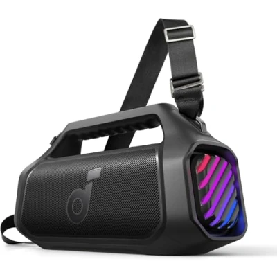 Abbildung von soundcore Boom 2 Plus Outdoor Lautsprecher, 140W, 2+2 Channel, BassUp 2.0, 20h, Schnellladung, IPX7 wasserdicht, RGB Lichter, USB C, Power Bank, BT 5.3(Generalüberholt)
