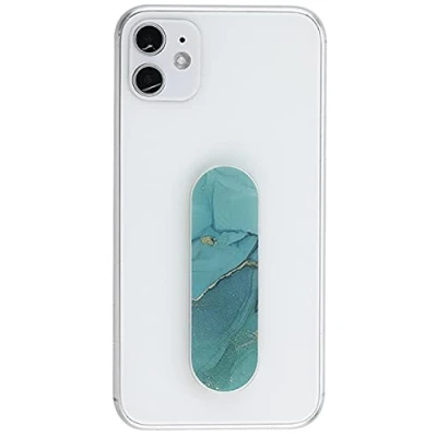 Abbildung von MOMOSTiCK Das Original! Smartphone Fingerhalter Handy Fingerhalterung Halter Ständer Griff Halterung Ring (Marmor Serie Blau)
