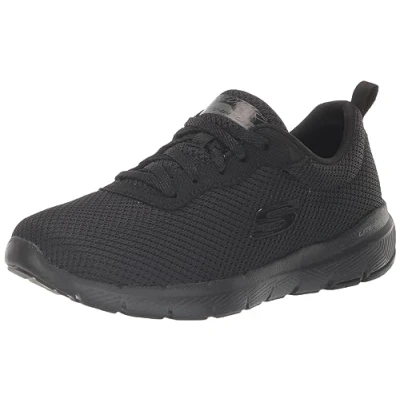 Abbildung von Skechers Damen Flex Appeal 4.0 Brilliant View Sneaker, Black Mesh Trim, 39.5 EU