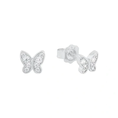 Abbildung von s.Oliver Ohrstecker 925 Sterling Silber Mädchen Kinder Ohrschmuck, mit Zirkonia synth., 0,5 cm, Silber, Schmetterling, Kommt in Schmuck Geschenk Box,