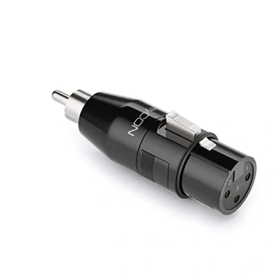Abbildung von deleyCON Audio Adapter XLR auf Cinch RCA Buchse Stecker für 3 Pin Kabel Mikrofon Lautsprecher Mischpult Musikinstrument Tonstudio