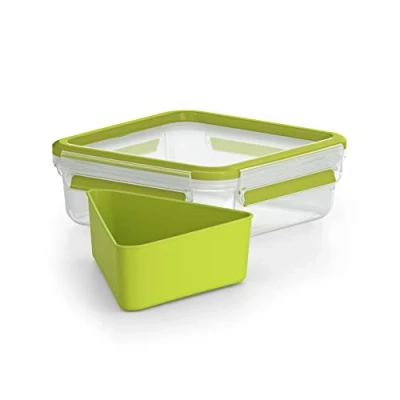 Abbildung von Emsa 518104 Clip &amp; Go Sandwichbox 0,85 L Mit Eck Einsatz to 100 % dicht frische Dichtung, Grün