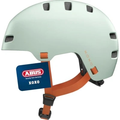 Abbildung von ABUS Fahrradhelm XOXO Cityhelm im Skater Look Helm für Skateboard, Fahrrad, Scooter mit optimiertem Kinnpolster Jugendliche und Erwachsene Größe L, Grün