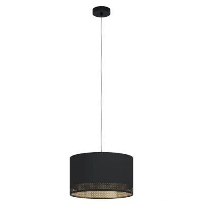 Abbildung von Hängeleuchte Esteperra, schwarz/gold, Ø 38 cm