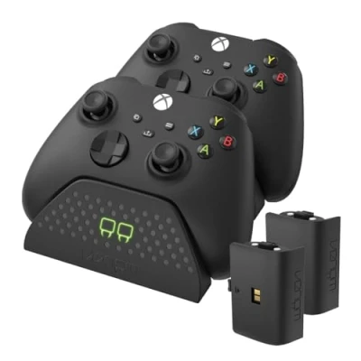 Abbildung von Venom Doppel Ladestation mit 2 X wiederaufladbaren Akkupacks — Schwarz (Xbox Series &amp; S/Xbox One)