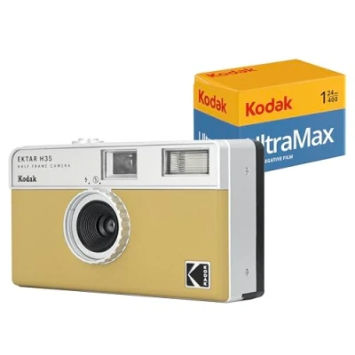 Abbildung von KODAK EKTAR H35 Halbformat Filmkamera (Sand, Bündel mit 24 Aufnahmen)