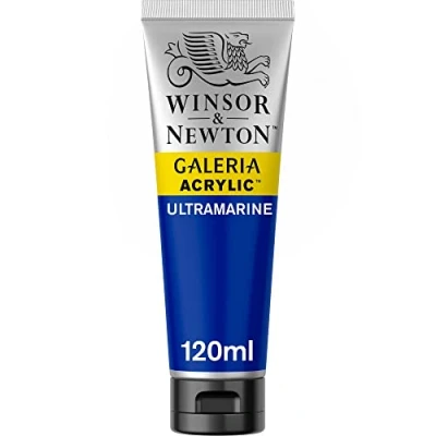 Abbildung von Winsor &amp; Newton 2131660 Galeria Acrylfarbe, hohe Pigmentierung, lichtecht, buttrige Konsistenz, 120 ml Tube Ultramarin