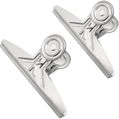 Abbildung von Coideal Bulldog Clips Groß 20 cm Metall, Verschlussklammern 2 Stück Dokumentenklammer Gross für Büro Zeichnungen Kaffeetüten (Silber)
