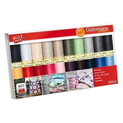Abbildung von Gütermann creativ Nähfaden Set mit 20 Spulen Allesnäher 100 m in Basisfarben