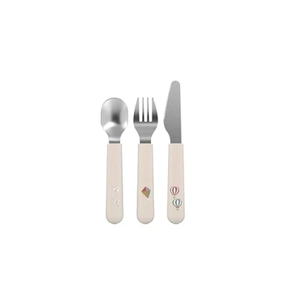 Abbildung von Mepal 3 teiliges Kinderbesteck Mio Sunshine &amp; Rainbow Edelstahl, Kunststoff Sets à Teile Gabel, Löffel, Messer Spülmaschinenfest Ab 12 Monaten