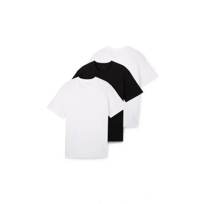 Abbildung von TOM TAILOR Herren 1044882 Basic T Shirt aus Baumwolle im Tripple Pack, 20000 White, M