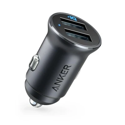 Abbildung von Anker 24W Car Charger Ladegerät, Mini Autoladegerät, 4.8A Duales USB Mit Blauem LED Licht, Kompatibel iPhone 16/15/14/13, iPad Pro/Air 2/Mini, Galaxy und Mehr