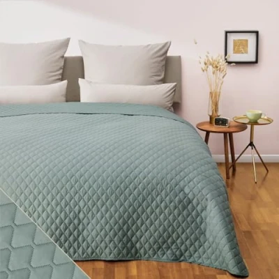 Abbildung von Blumtal Tagesdecke 170x210 cm OEKO TEX zertifizierter Bettüberwurf als 90x200 (Bettgröße) Tagesdecken Sofaüberwurf Couch Überwurf Sofaüberwürfe Bett Grün